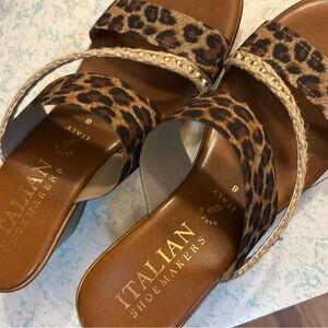 Italian Shoemakers Brown and Black Sandals for Effortless Elegance